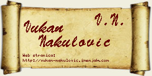 Vukan Nakulović vizit kartica